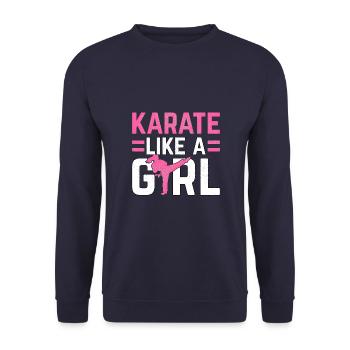 Le karaté comme une fille - Sweat-shirt Unisexe - marine - Devant - Alina (178cm) & Michal (187cm)