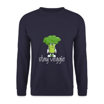 Brokkoli Vegetarisch - Unisex Pullover - Navy - Vorne - Alina (178cm) & Michal (187cm)