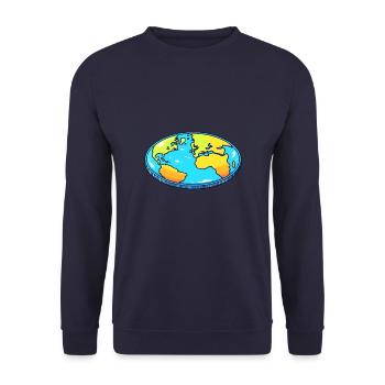 Funny Bat Flat Earth Fun - Unisex Sweatshirt - navy - Front - Alina (178cm) & Michal (187cm)