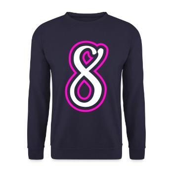 8 Numéro de numéro - Sweat-shirt Unisexe - marine - Devant - Alina (178cm) & Michal (187cm)