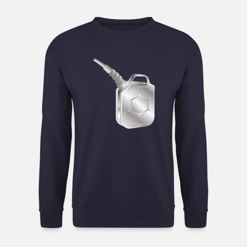 Benzinkanister mit Einfüllstutzen – Metallic Look - Unisex Pullover - Navy