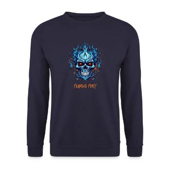 Flaming fury tshirt - Unisex Pullover - Navy - Vorne - Alina (178cm) & Michal (187cm)