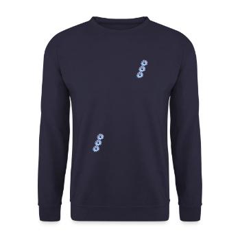 Margeriten 6fach - Unisex Pullover - Navy - Vorne - Alina (178cm) & Michal (187cm)