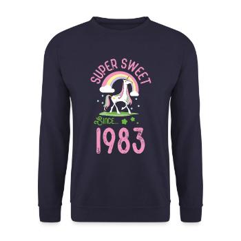 Douce Licorne (1983) - Sweat-shirt Unisexe - marine - Devant - Alina (178cm) & Michal (187cm)