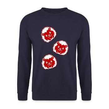 Hérisson Bande Dessinée Mignon - Sweat-shirt Unisexe - marine - Devant - Alina (178cm) & Michal (187cm)