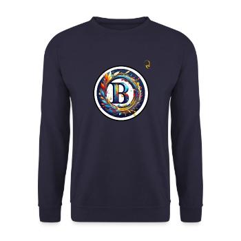 LETTRE « B » DE L’ALPHABET - Sweat-shirt Unisexe - marine - Devant - Alina (178cm) & Michal (187cm)