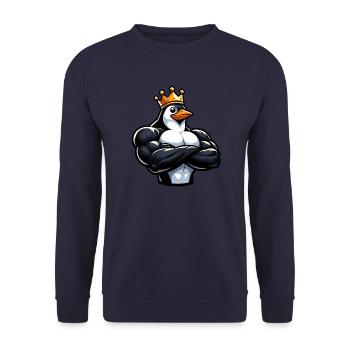 Entraînement physique fort Penguin King - Sweat-shirt Unisexe - marine - Devant - Alina (178cm) & Michal (187cm)