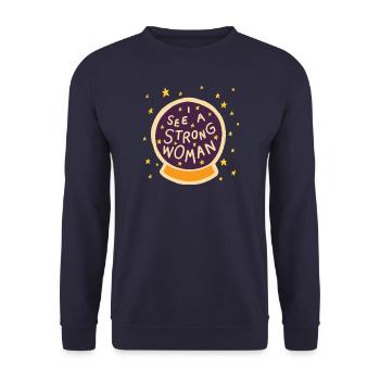 Femme forte Graphique - Sweat-shirt Unisexe - marine - Devant - Alina (178cm) & Michal (187cm)