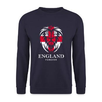 ENGLAND LION HEAD VINTAGE - Unisex Pullover - Navy - Vorne - Alina (178cm) & Michal (187cm)