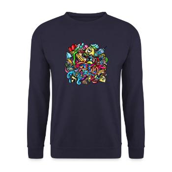 Doodle - Unisex Sweatshirt - navy - Front - Alina (178cm) & Michal (187cm)