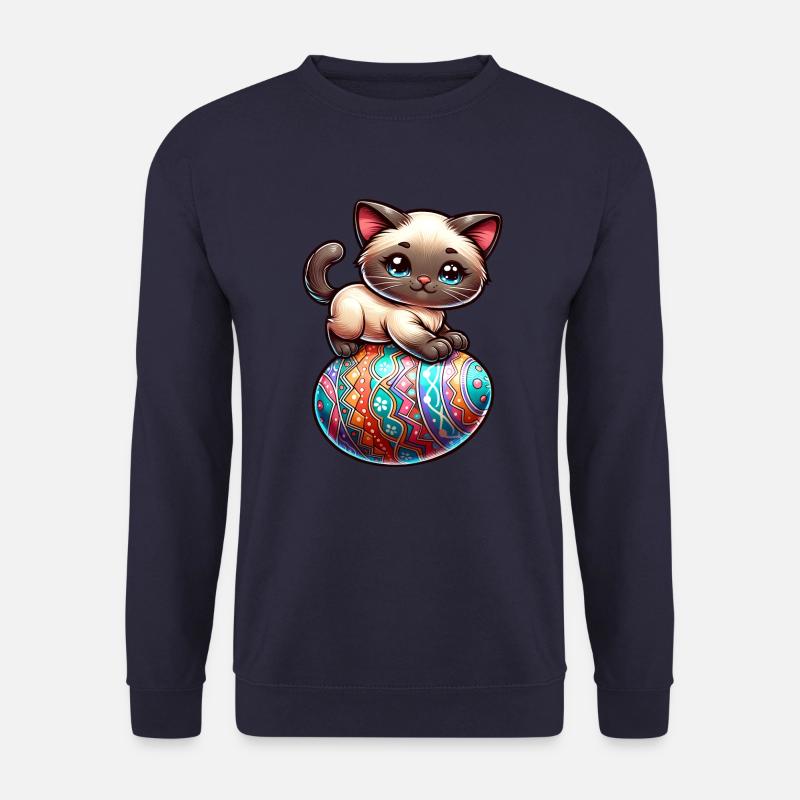 Siamkatze auf Osterei - Unisex Pullover - Navy
