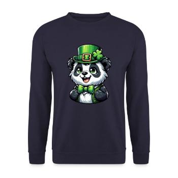 St. Patrick's Panda Celebration - Unisex Sweatshirt - navy - Front - Alina (178cm) & Michal (187cm)