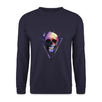 Grunge skull - Unisex Sweatshirt - navy - Front - Alina (178cm) & Michal (187cm)