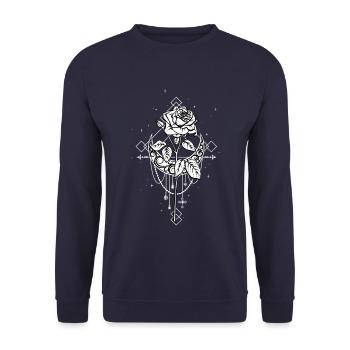 Occult Moon Rose Gothic Witch Wicca - Unisex Sweatshirt - navy - Front - Alina (178cm) & Michal (187cm)