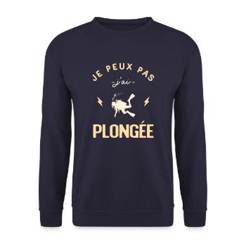 Je Peux Pas J'ai Plongée Sous Marine Plongeur - Sweat-shirt Unisexe - marine - Devant - Alina (178cm) & Michal (187cm)