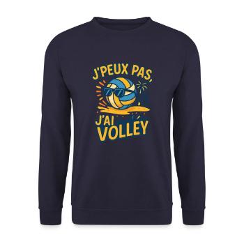 Je peux pas j'ai volley Volleyball Beach Volley - Sweat-shirt Unisexe - marine - Devant - Alina (178cm) & Michal (187cm)