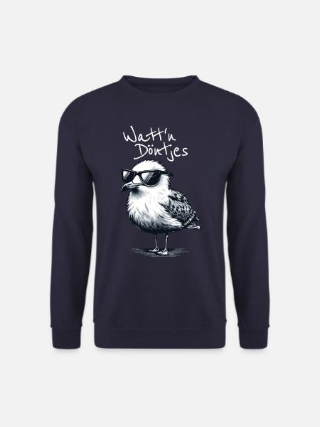 Watt'n Döntjes Coole Möwe plattdeutsch Spruch - Unisex Pullover - Navy