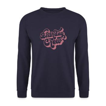 Birthday Crew Matching Group Birthday Party Outfit - Unisex Sweatshirt - navy - Front - Alina (178cm) & Michal (187cm)