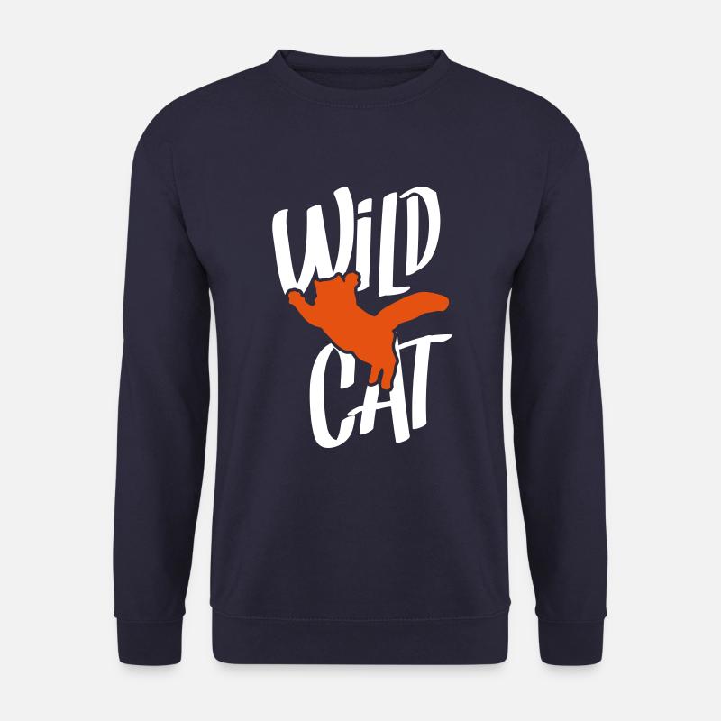 chat silhouette chat sauvage - Sweat-shirt Unisexe - marine