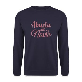 Abuela del Novio Groom's Grandma Wedding Party - Unisex Sweatshirt - navy - Front - Alina (178cm) & Michal (187cm)