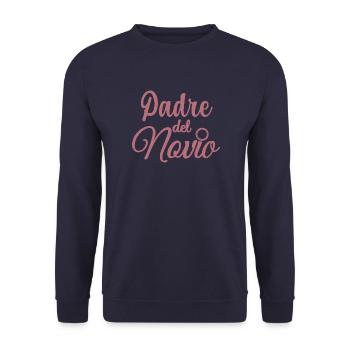 Padre del Novio Groom's Father Wedding Gift - Unisex Sweatshirt - navy - Front - Alina (178cm) & Michal (187cm)