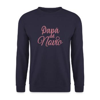 Papa del Novio Bräutigam Vater Hochzeitsgeschenk - Unisex Pullover - Navy - Vorne - Alina (178cm) & Michal (187cm)