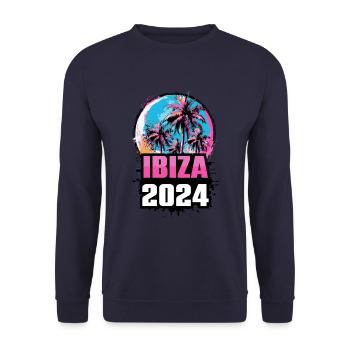 Ibiza 2024 Palmen - Unisex Pullover - Navy - Vorne - Alina (178cm) & Michal (187cm)