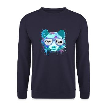 dad bear,dad,panda bear, graffiti,colorful,blue - Unisex Sweatshirt - navy - Front - Alina (178cm) & Michal (187cm)
