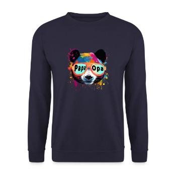 dad, grandpa, bear, panda bear, illustration, colorful, graffiti - Unisex Sweatshirt - navy - Front - Alina (178cm) & Michal (187cm)