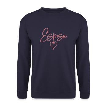 Esposa Cute Wife To Be Bride Couple Wedding Gift - Unisex Sweatshirt - navy - Front - Alina (178cm) & Michal (187cm)