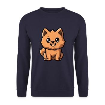 Chien Poméranien Mignon Poméranien - Sweat-shirt Unisexe - marine - Devant - Alina (178cm) & Michal (187cm)