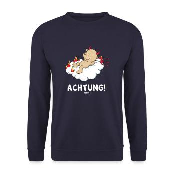 Engel_Teufel heiss - Unisex Pullover - Navy - Vorne - Alina (178cm) & Michal (187cm)