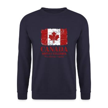 Canada Flag - Vintage Look - Unisex Pullover - Navy - Vorne - Alina (178cm) & Michal (187cm)