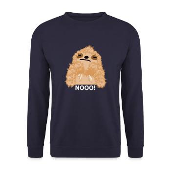 Lustiges Faultier sagt nein - Unisex Pullover - Navy - Vorne - Alina (178cm) & Michal (187cm)