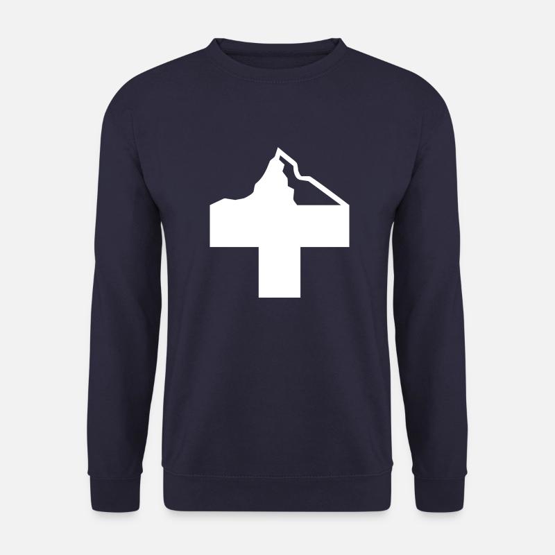Schweizerkreuz mit Berg - Unisex Pullover - Navy