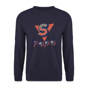 Superpapa - Unisex Sweatshirt - navy - Front - Alina (178cm) & Michal (187cm)
