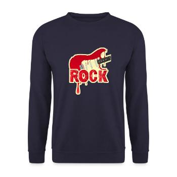 Schmelzende E-Rock-Gitarre - Unisex Pullover - Navy - Vorne - Alina (178cm) & Michal (187cm)