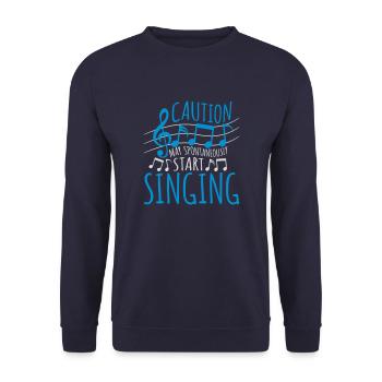 may spontaneously start singing - Unisex Sweatshirt - navy - Front - Alina (178cm) & Michal (187cm)