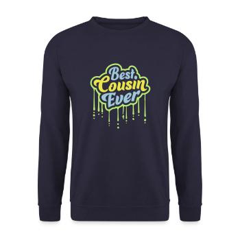 best cousin ever Zitat - Unisex Pullover - Navy - Vorne - Alina (178cm) & Michal (187cm)
