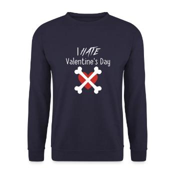 Je déteste la Saint-Valentin - Sweat-shirt Unisexe - marine - Devant - Alina (178cm) & Michal (187cm)