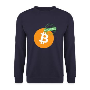 Bitcoin Accepted - Unisex Sweatshirt - navy - Front - Alina (178cm) & Michal (187cm)