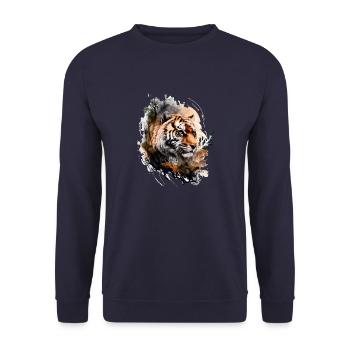 Le tigre - Sweat-shirt Unisexe - marine - Devant - Alina (178cm) & Michal (187cm)
