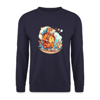 The mole rat on a long walk - Unisex Sweatshirt - navy - Front - Alina (178cm) & Michal (187cm)