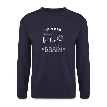Caféine Idée cadeau Geek buvant un cadeau heureux - Sweat-shirt Unisexe - marine - Devant - Alina (178cm) & Michal (187cm)