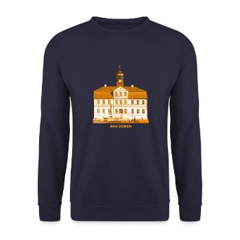 Bad Düben Town Hall Dübener Heide Kurstadt Sachsen - Unisex Sweatshirt - navy - Front - Alina (178cm) & Michal (187cm)