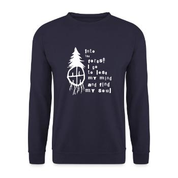dans la forêt je vais perdre la tête et trouver mon âme - Sweat-shirt Unisexe - marine - Devant - Alina (178cm) & Michal (187cm)