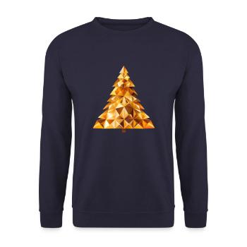 Golden Festive Shine: Radiant Christmas Tree - Unisex Sweatshirt - navy - Front - Alina (178cm) & Michal (187cm)