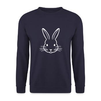 lapin - logo lapin - animal mignon - Sweat-shirt Unisexe - marine - Devant - Alina (178cm) & Michal (187cm)