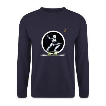 THE SKATEBOARD OF THE FUTURE - Unisex Sweatshirt - navy - Front - Alina (178cm) & Michal (187cm)