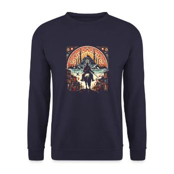 Guerrier ottoman - conquête d’Istanbul en 1453 - Sweat-shirt Unisexe - marine - Devant - Alina (178cm) & Michal (187cm)